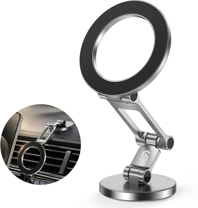 Syncwire Fits MagSafe Car Mount, [All-Metal] Magnetic Phone Holder for Car, [Flexible Three-axis] 360° Rotation Magnetic Car Mount Strong Magnets Car Phone Holder for iPhone 17 16 15 14 Pro Max - Image 1